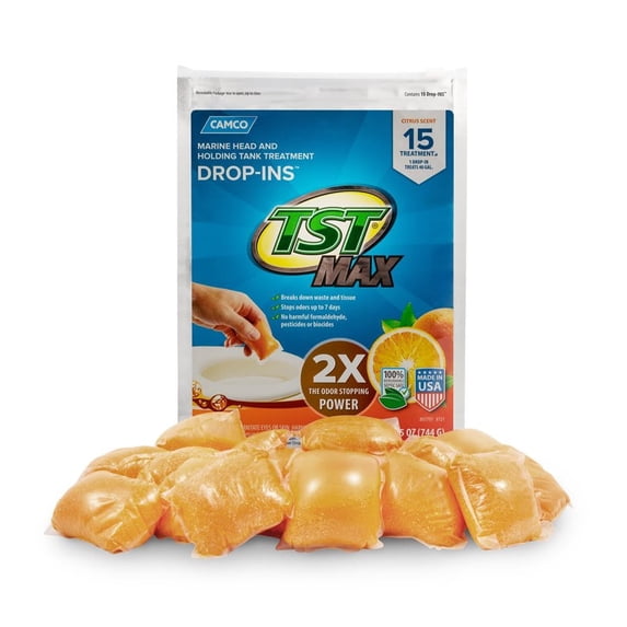 Camco 41355 TST Marine Premium Holding Tank Treatment Drop-Ins – 15 Count