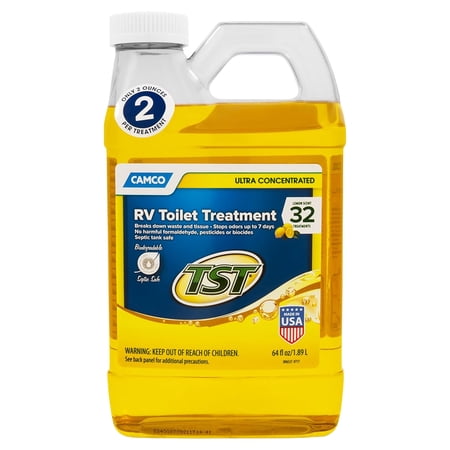 Camco 41575 Tst Ultra Concentrated Rv Toilet Treatment - Lemon Scent, 64 Oz. Bottle