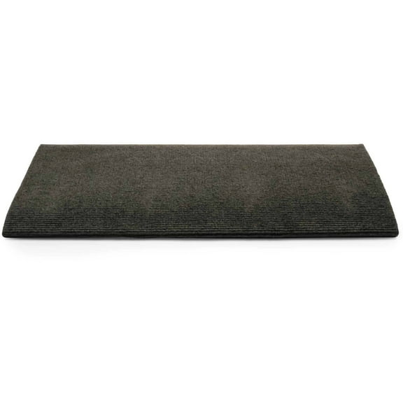 Camco 42912 22" x 23" Premium Wrap Around RV Step Rug, Single Rib Design, Gray