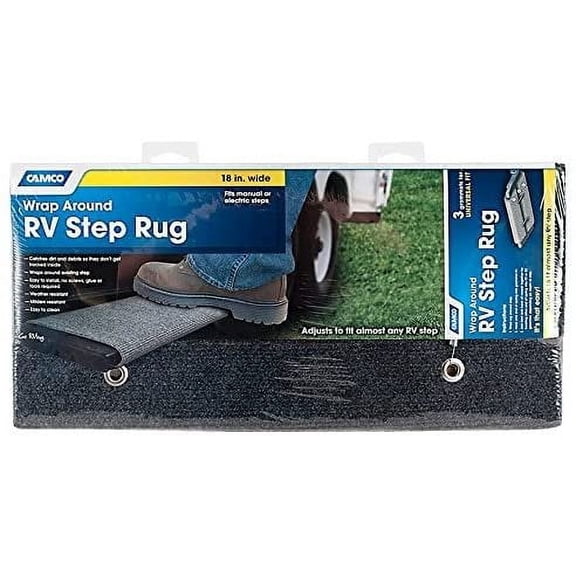 Camco 42925 18" Step Rug Grey