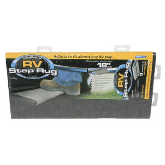 Camco 42925 RV Wrap Around Step Rug, 18" W, Gray