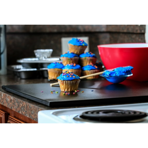 Camco 43704 Decor Mate Stove Topper and Cutting Board - Adds Much-Need Counter Space, Black