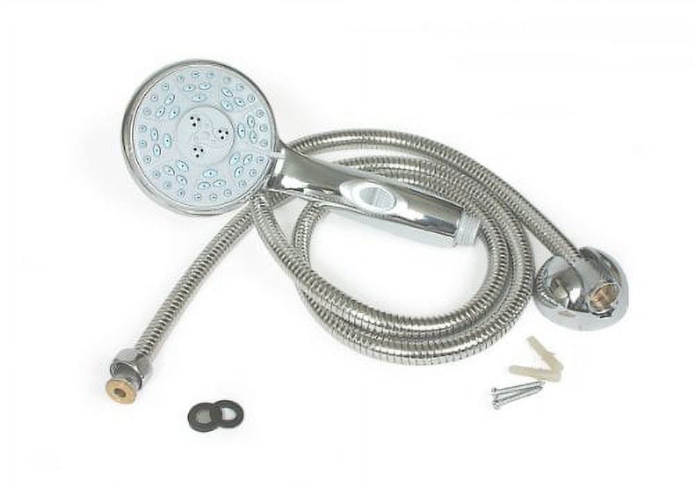 Camco 43713 Shower Head Kit with On/Off Switch and 60" Flexible Shower Hose (Chrome)