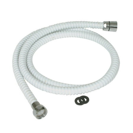 Camco Camper/RV Flexible Shower Hose Replacement | Features 60-Inches of Reinforced Flexible Hose & Built-In Connectors | White (43717)