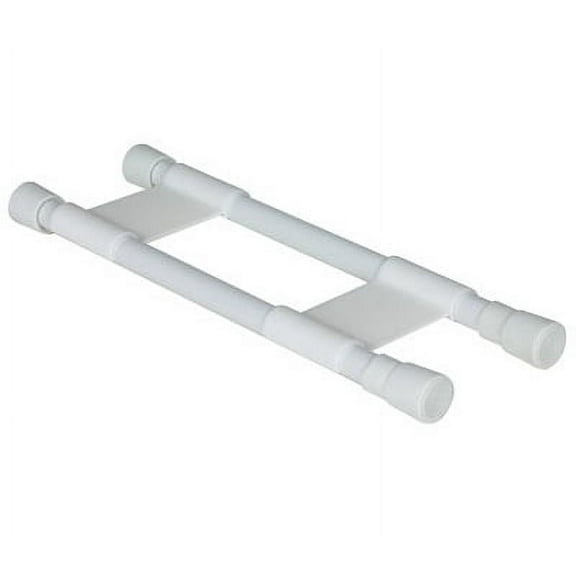Camco Double RV Cupboard Bar - Adjustable Plastic Tension Rod - Each, White