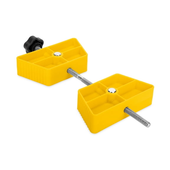 Camco 44622, Yellow Polymer Large RV Wheel Stop for RV Exterior, Prevents Trailer Movement