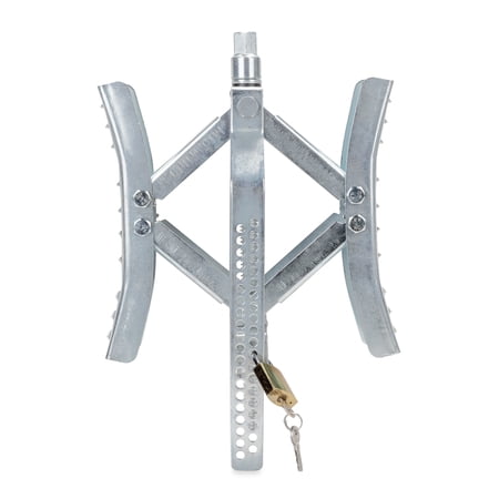 Camco EazLift 10-Inch Metal Wheel Stop with Wrench and Lock