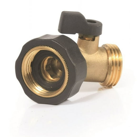 Camco 45-Degree Camper/RV Drinking Water Valve | Features a Quarter-Turn Pressure Seated Shut-Off Valve, a Solid Brass Housing, and a Gripper for Easy Connection (20173)