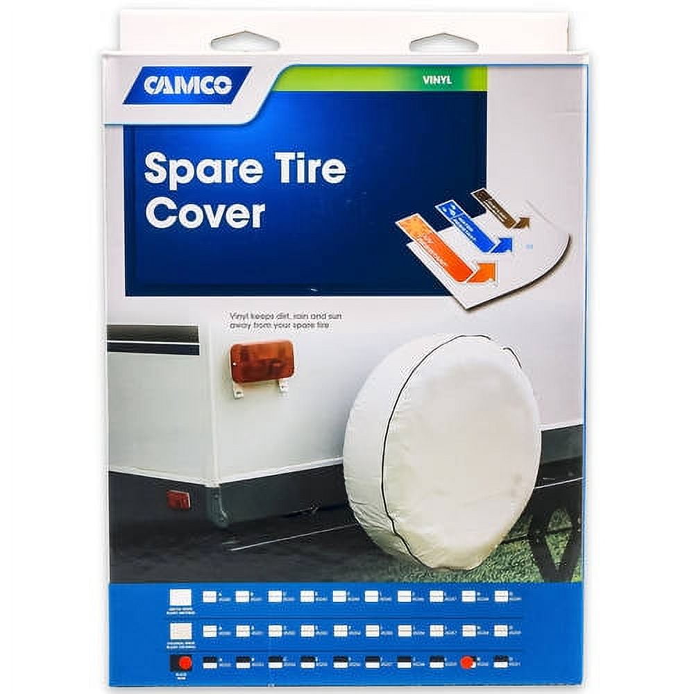 White Vinyl Spare Tire Cover for 24" Diameter Tires