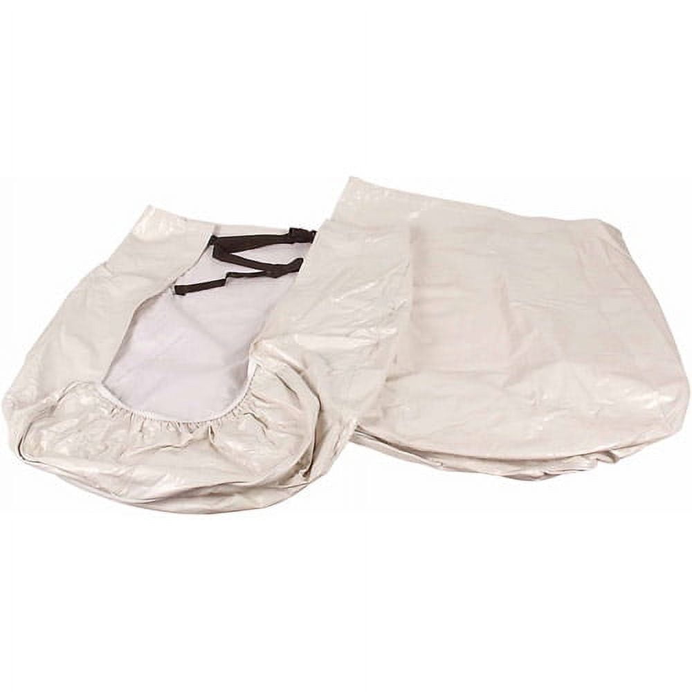 Camco 45334 33-35" Wheel & Tire Protector Covers, Colonial White Vinyl - Set of 2