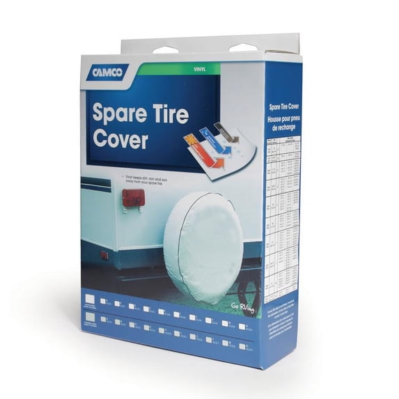 Camco 45346 - Vinyl Arctic White 27" Spare Spare Tire Cover