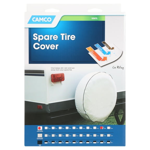 Camco 45348 Vinyl Spare Tire Cover (24 Inches , White)
