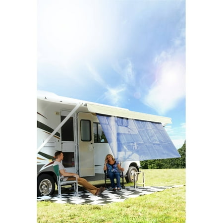 Camco 51452 54" x 120" RV Awning Shade Kit, Blue
