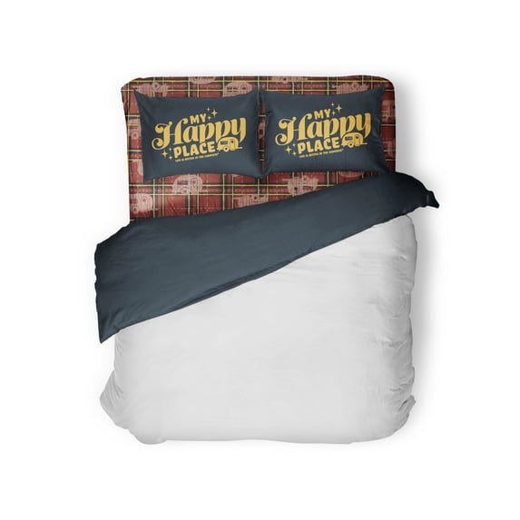 Camco 53119 Life is Better at the Campsite Bed Sheet Set - RV Queen, Red Plaid