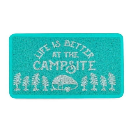 Camco 53199 Libatc, Scrub Rug, Teal/White, Small