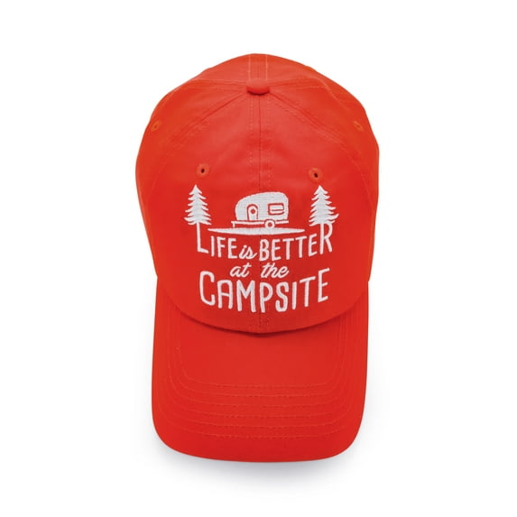Camco 53205 Life Is Better at the Campsite Unisex Hat - Red with White Camping Logo
