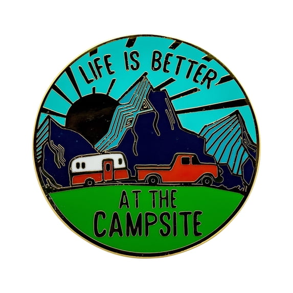 Camco 53265 Life Is Better at the Campsite Decorative Enamel Pin
