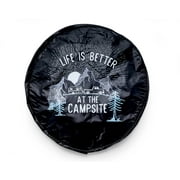 Camco 53290 27" Black Vinyl Life Is Better at the Campsite 27" Vinyl Spare Tire Cover