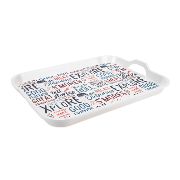 Camco 53486 Life is Better at the Campsite Melamine RV Serving Tray - Graffiti Design