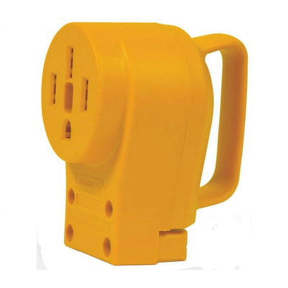 Camco 55353 Power Grip Replacement Receptacle, 125/250 V, 50 a, Female Contact, Yellow