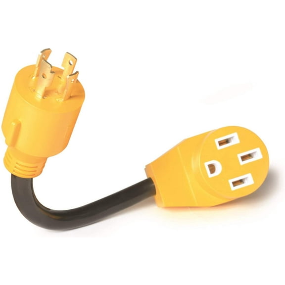 Camco 55422 Power Grip RV Generator Adapter, 4-Prong, 12-in, 50-Amp - Quantity 6