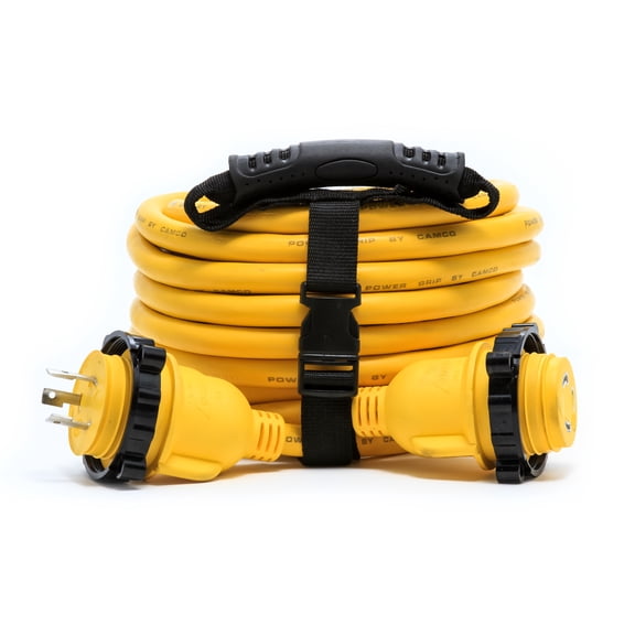 Camco 55612 RV 35' 30-Amp Male and 30-Amp Female PowerGrip Marine Locking Extension Cord