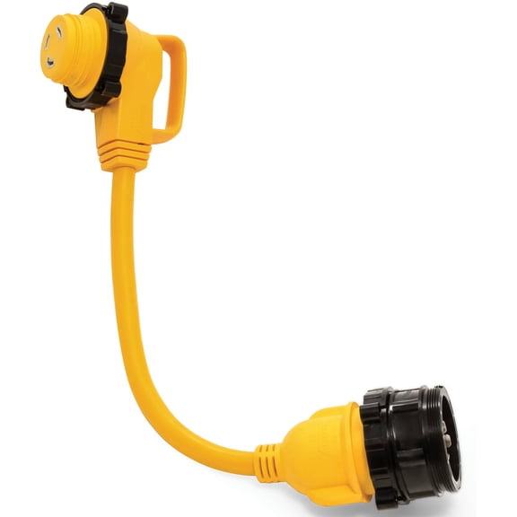 Camco 55617 30M/30F 18" Marine Power Grip Locking Adapter for Marine Use