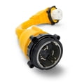 thumbnail image 1 of Camco 55627 PowerGrip 18" Electrical Adapter - 50AM Locking End to 50AF 90-Degree Locking End, 1 of 8