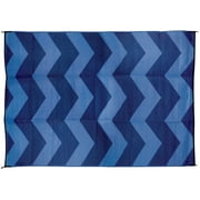Camco 6' x 9' Reversible RV Outdoor Mat, Camping Mat, Blue Chevron