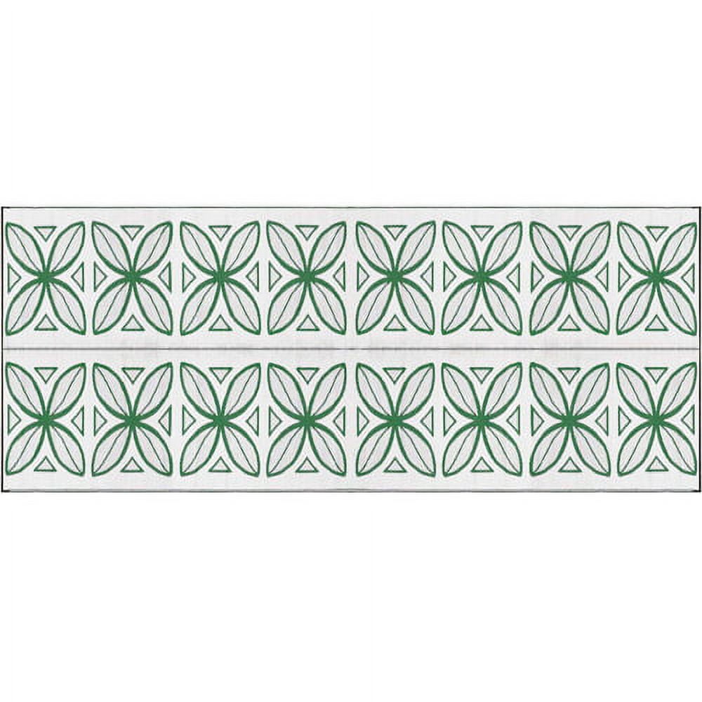 Camco 8' x 20' Reversible RV Outdoor Mat, Camping Mat, Green Botanical
