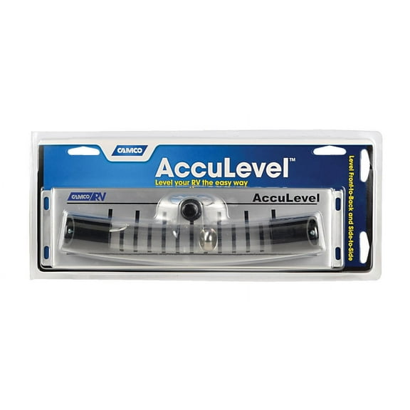 Camco AccuLevel RV Leveling System - Front-to-Back and Side-to-Side Indicators - Silver (25563)
