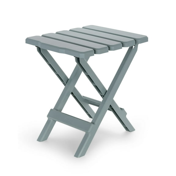Camco Adirondack Portable Outdoor Folding Side Table, Perfect for The Beach, Camping, Picnics, Cookouts and More, Weatherproof and Rust Resistant - Gray (51682)