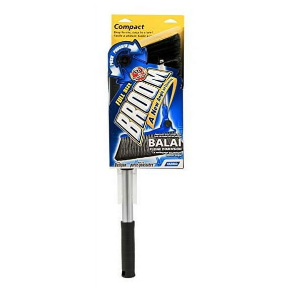 Camco Adjustable Broom and Dustpan Set - Telescoping Handle, Compact - Single Piece