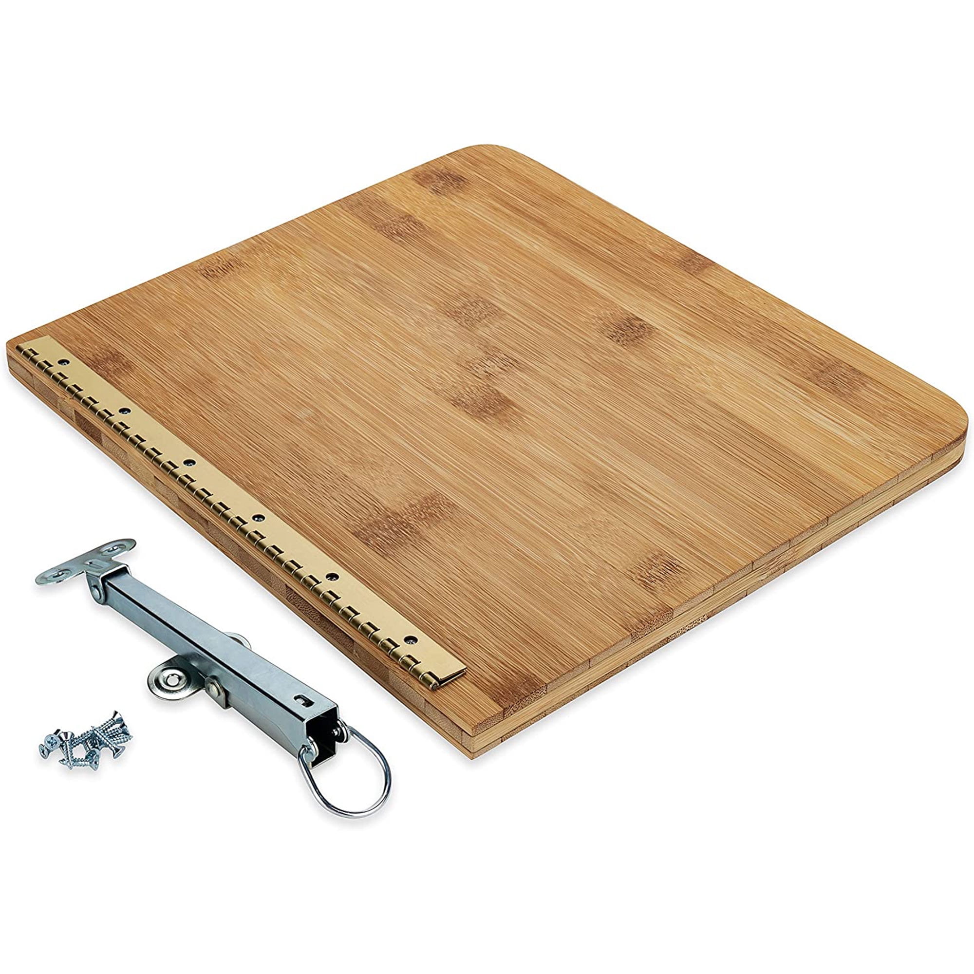 Camco Bamboo Accents Camper/RV Countertop Extension | Designed with Food-Safe Bamboo & Adds 12 Extra Inches of Countertop Space | Mounts with Metal Drop-Leaf Table Brace (43423)
