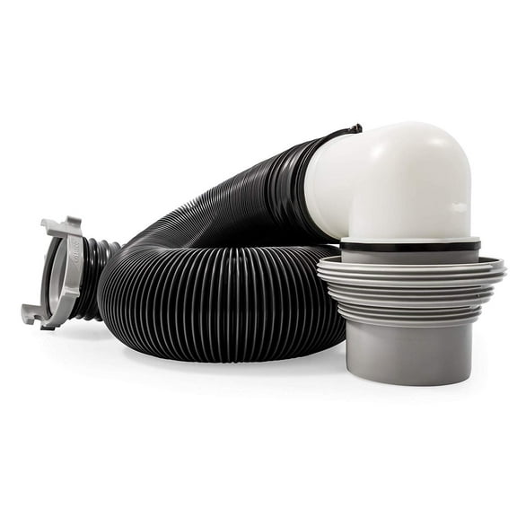 Camco Easy Slip RV Sewer Kit - Complete Camper Sewer Starter Kit - 10', Black