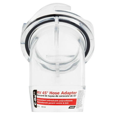 Camco Clear 45-Degree Camper/RV Sewer Hose Adapter Fitting | Features 4 Bayonet Prongs | Compatible with 3-Inch Diameter Sewer Hoses | Polycarbonate (39432)
