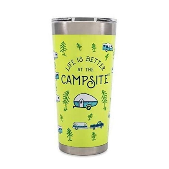 Camco CMC53321 20 oz Libatc Sketch Pattern Wrapped Tumbler, Green