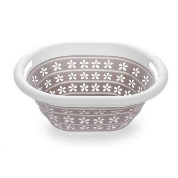 Camco COLLAPSIBLE UTILITY BASKET, SMALL, WHITE/TAUPE