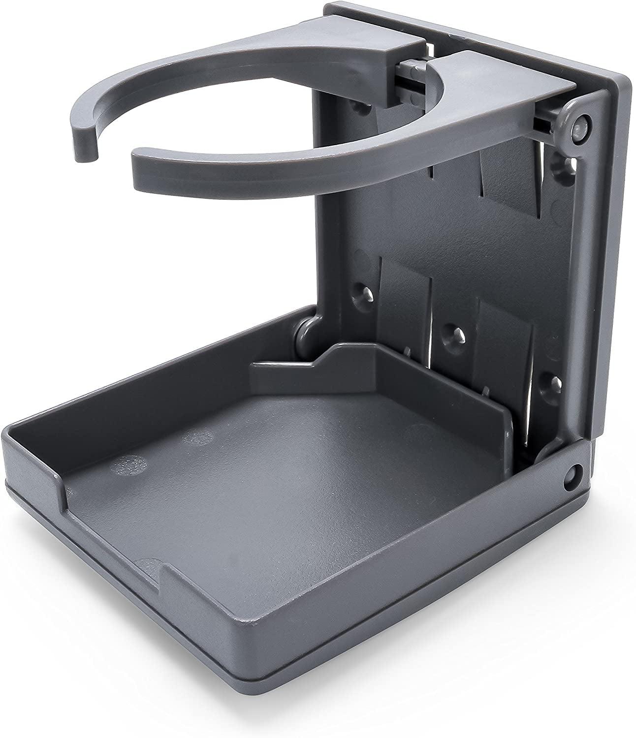 Camco Camper/RV Adjustable Drink Holder | Holds Most Mugs, Cups, Bottles or Cans | Extra Cup Holders for Cars, Trucks, RVs, Vans, Boats, and More | 2-Pack, Gray (44047)