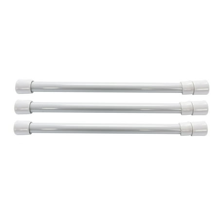 Camco Camper/RV Cupboard Bars | Features a Spring-Loaded Design & Adjusts from 10" to 17" | Gray, 3-Pack (44065)
