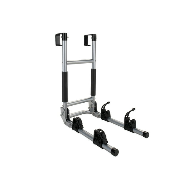 Camco Camper/RV Ladder Mount Bike Rack Holds Up to 2 Bikes Black