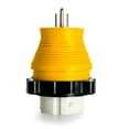 thumbnail image 1 of Camco Camper/RV Locking PowerGrip 15Amp-50Amp Adapter | Features a Marine-Style Locking Ring for a Weatherproof Connection | Rated for 125 V/1875W (55641), 1 of 4