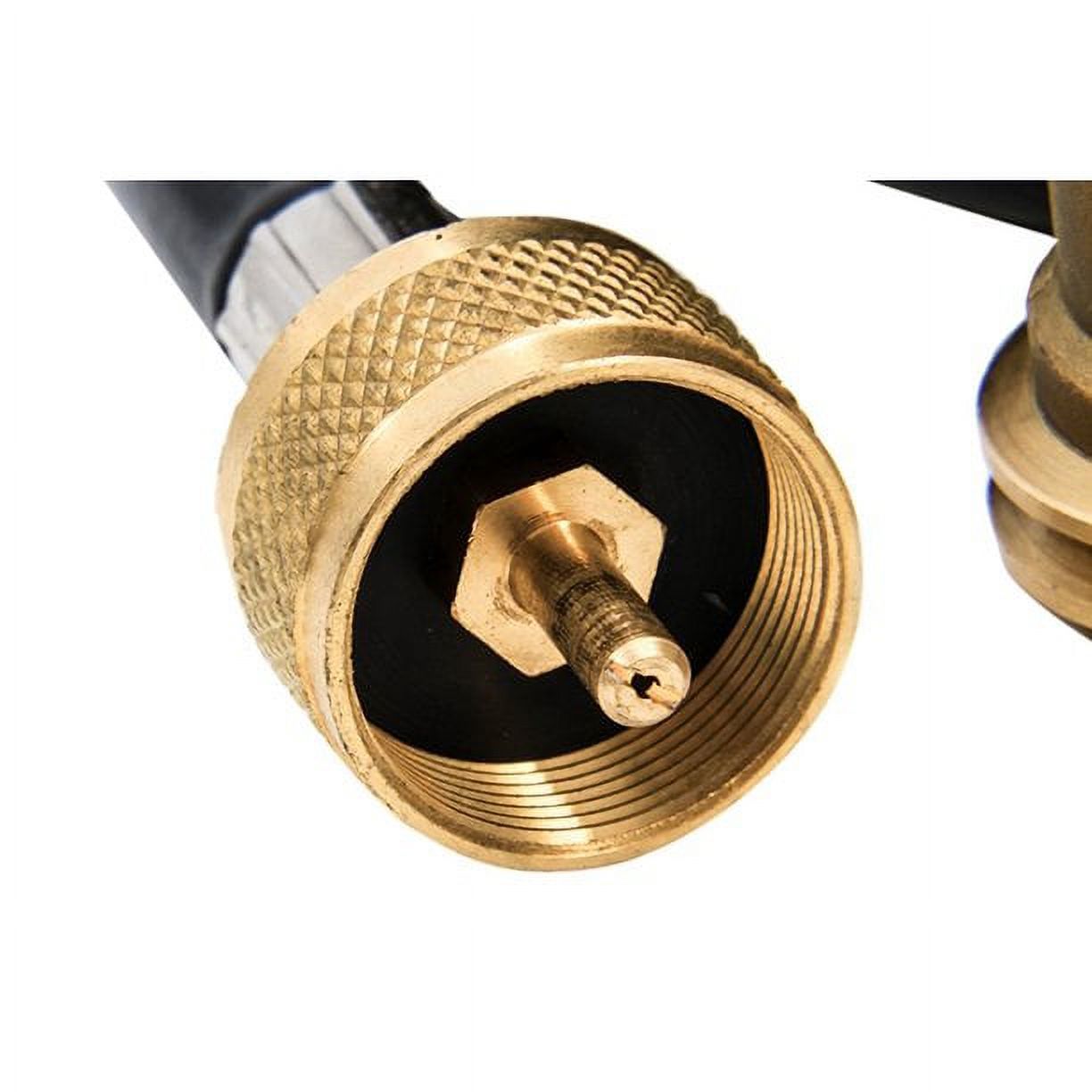Camco Camper/RV Propane 3-Port Brass Tee with 12-Ft Propane Hose | Includes a Female POL, Excess Flow Soft Nose POL & 1"-20 Male Throwaway Cylinder Thread (59103) - image 1 of 10