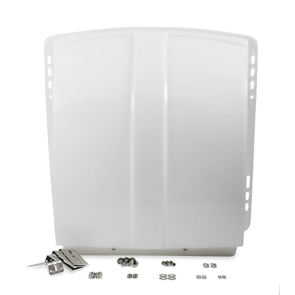 Camco Camper/RV Roof Vent Cover | Features Aerodynamic High-Flow Ventilation Design & Fits 14 x 14 RV Roof Vents | Includes Built-In Insect Screen & Removable Louvers | White, 1-Pack (21014)