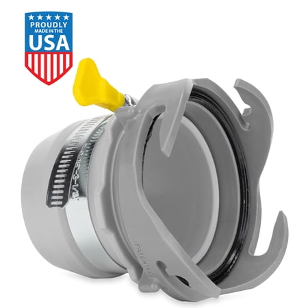 Camco Camper/RV Sewer Hose 4-Prong Bayonet Fitting, 3" Twist-It Clamp (39210)