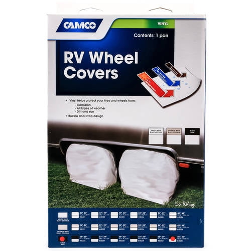 Camco Camper/RV Tire Protectors | Features a Durable Weatherproof Vinyl Design & Fits Wheels from 40-Inches to 42-Inches (45251)