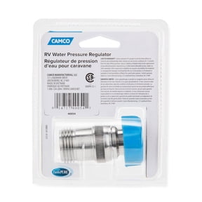 Camco Camper/RV Water Pressure Regulator | Features Safe 50-60 PSI Range & Drinking Water Safe with Stainless Steel Construction (40054)
