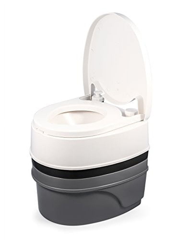 Premium 5.3-Gallon White and Gray ABS Travel Toilet