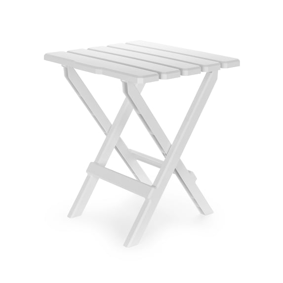 Camco Large Adirondack Portable Outdoor Folding Side Table, Perfect for the Beach, Camping, Picnics, Cookouts and More, Weatherproof and Rust Resistant - White (51695)