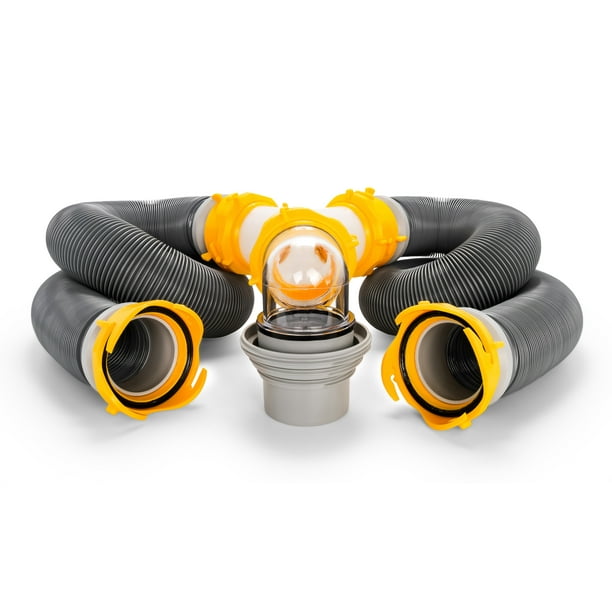 Camco Deluxe RV Sewer Hose Kit Features Wye Connector 20Foot
